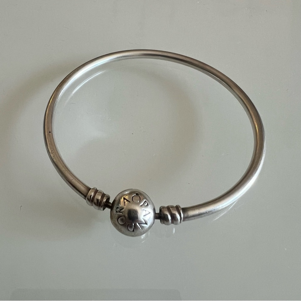 PANDORA Sterling Silver Bangle Bracelet Classic Charm Bracelet - Picture 3 of 10